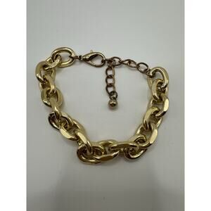 Gold Tone Chain Bracelet Size 7